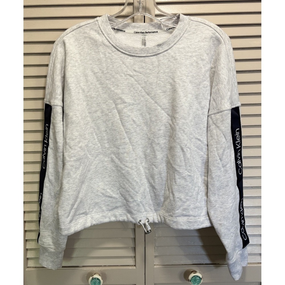 Calvin Klein Performance Sweatshirt Size M Long Sleeve Soft Cord/Toggle Hem